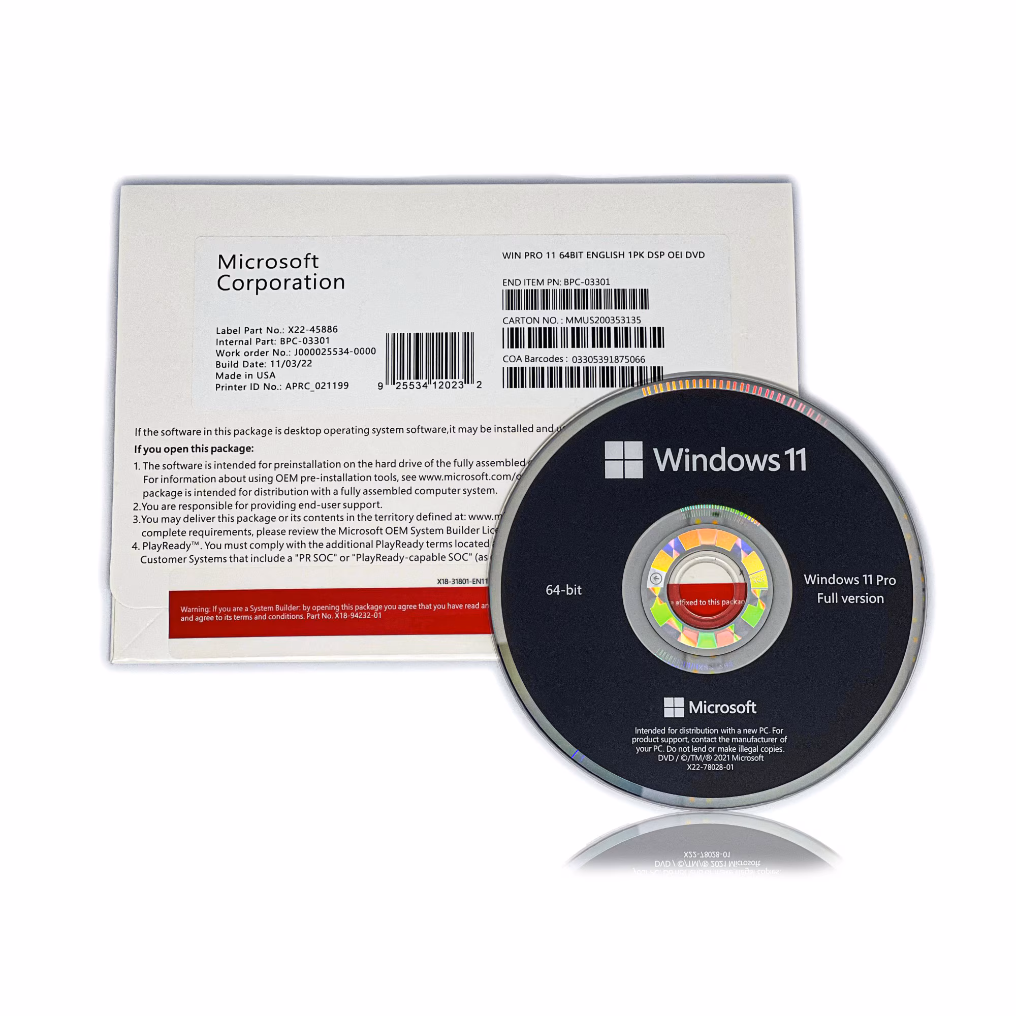 Microsoft Windows 11 Pro 64Bit Eng Intl 1pk DSP OEI DVD 4 Microsoft Windows 11 Pro 64Bit Eng Intl 1pk DSP OEI DVD