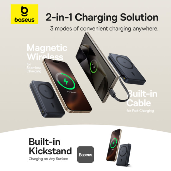 Baseus Nomos 3-in-1 Magnetic Powerbank 10000mAh 45W 3 Baseus Nomos 3-in-1 Magnetic Powerbank 10000mAh 45W - Image 3
