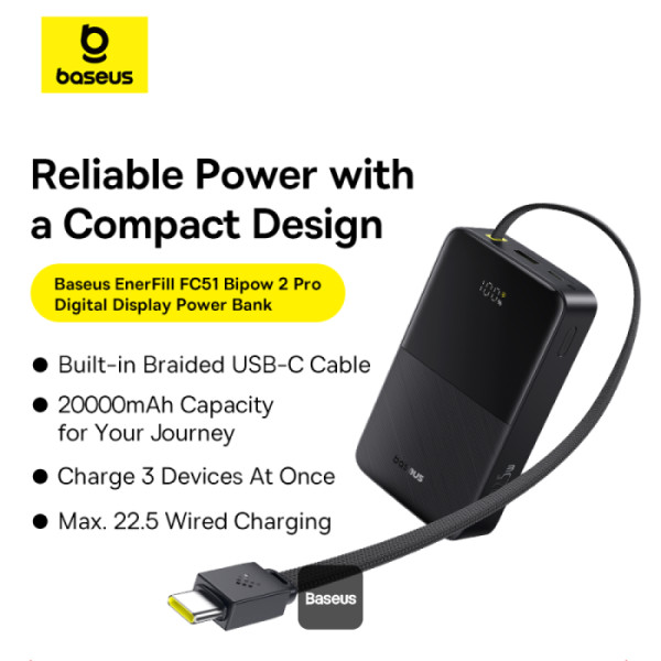 Baseus Bipow 2 Standard 20000mAh 22.5W Powerbank 2 Baseus Bipow 2 Standard 20000mAh 22.5W Powerbank - Image 2