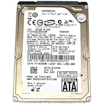 Hitachi Travelstar 250GB 2.5" Laptop Hard Drive (Pullout, Tested)