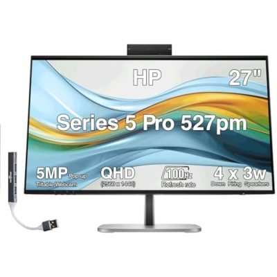 HP Series 5 527PM 27-Inch QHD Video Conferencing Monitor