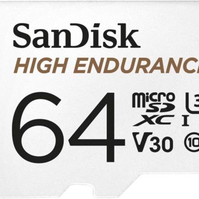 SanDisk High Endurance microSDXC 64GB with SD Adapter for Dash Cams and Home Monitoring