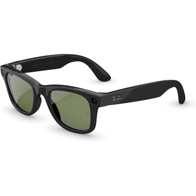 Meta Ray-Ban Wayfarer Smart Glasses, Black Frame / Green Lens v2 (RW4006)
