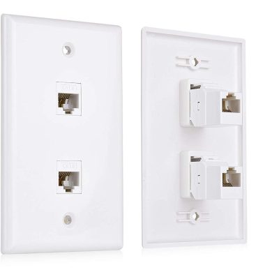 Cat6 Wall Socket Faceplate Double Port