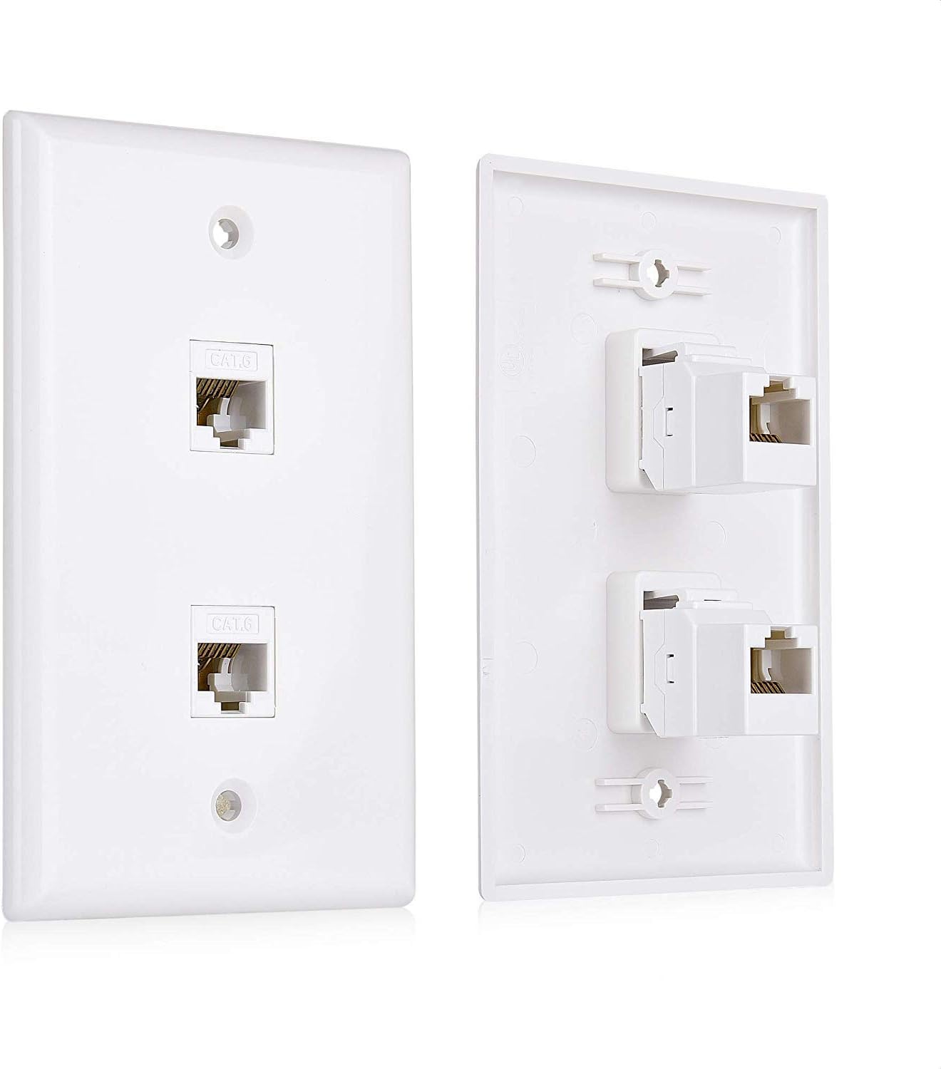Cat6 Wall Socket Faceplate Double Port 1 Cat6 Wall Socket Faceplate Double Port