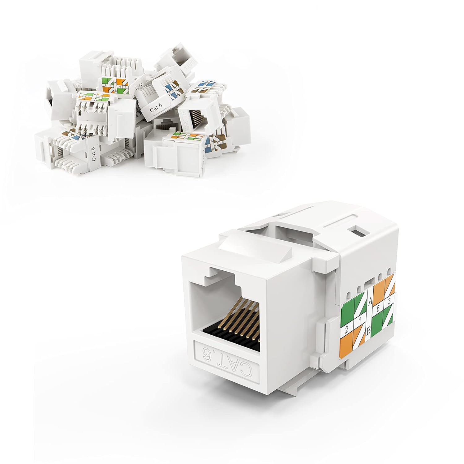 RJ45 Cat6 Keystone Jack White 1 RJ45 Cat6 Keystone Jack White