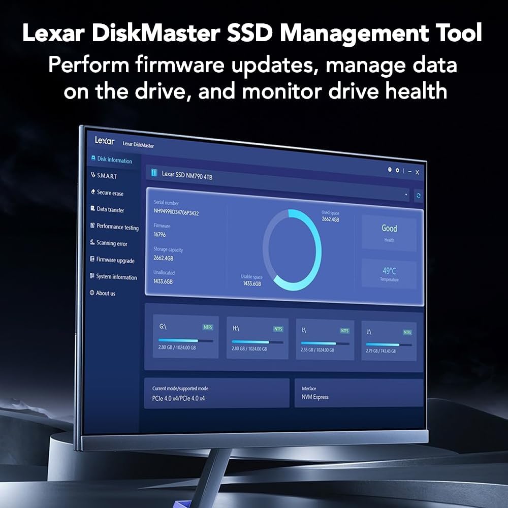 Lexar LNQ700 PRO Gen4 Internal SSD NVMe 1TB M.2 2280 PCIe Gen4x4 3 Lexar LNQ700 PRO Gen4 Internal SSD NVMe 1TB M.2 2280 PCIe Gen4x4 - Image 3
