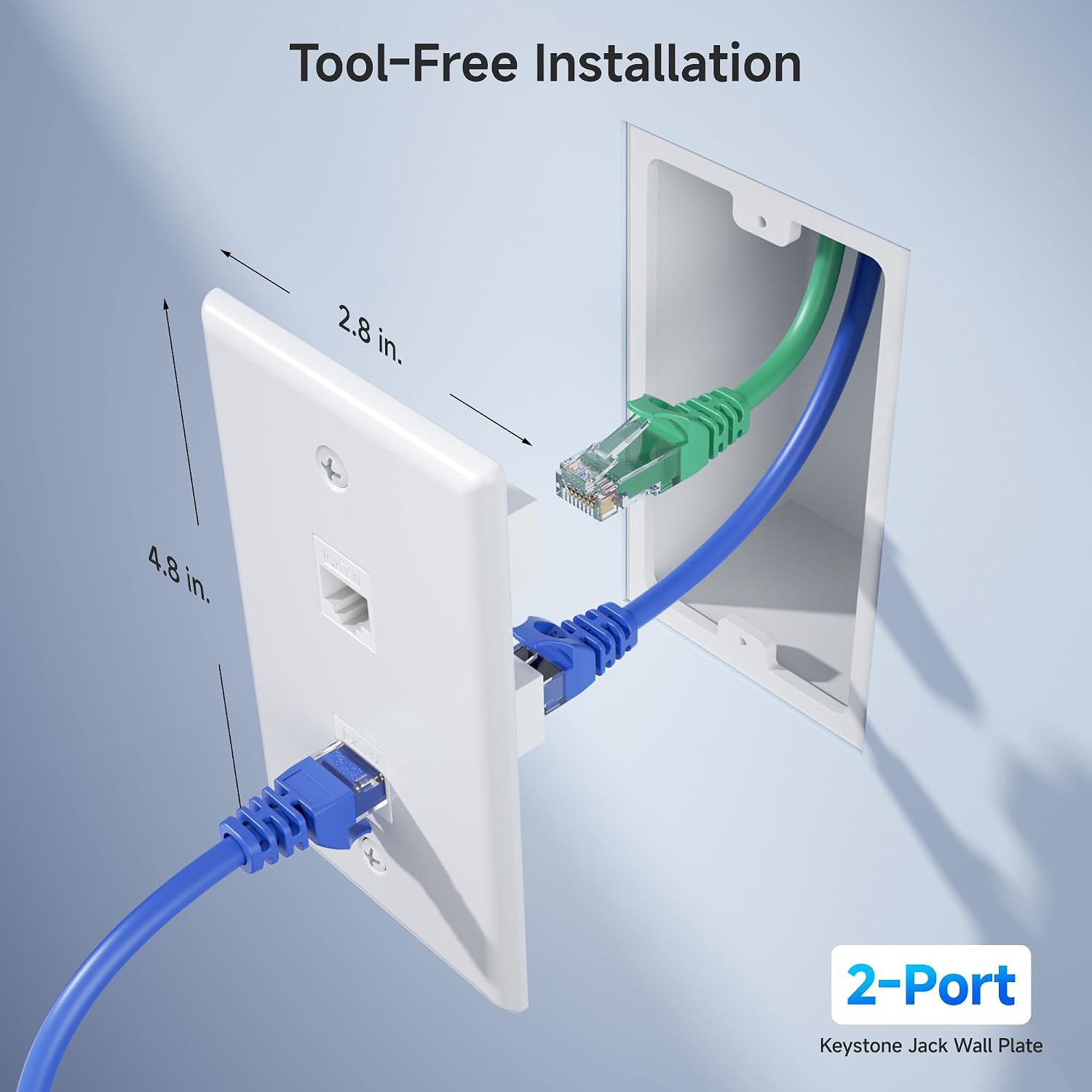 Cat6 Wall Socket Faceplate Double Port 3 Cat6 Wall Socket Faceplate Double Port - Image 3