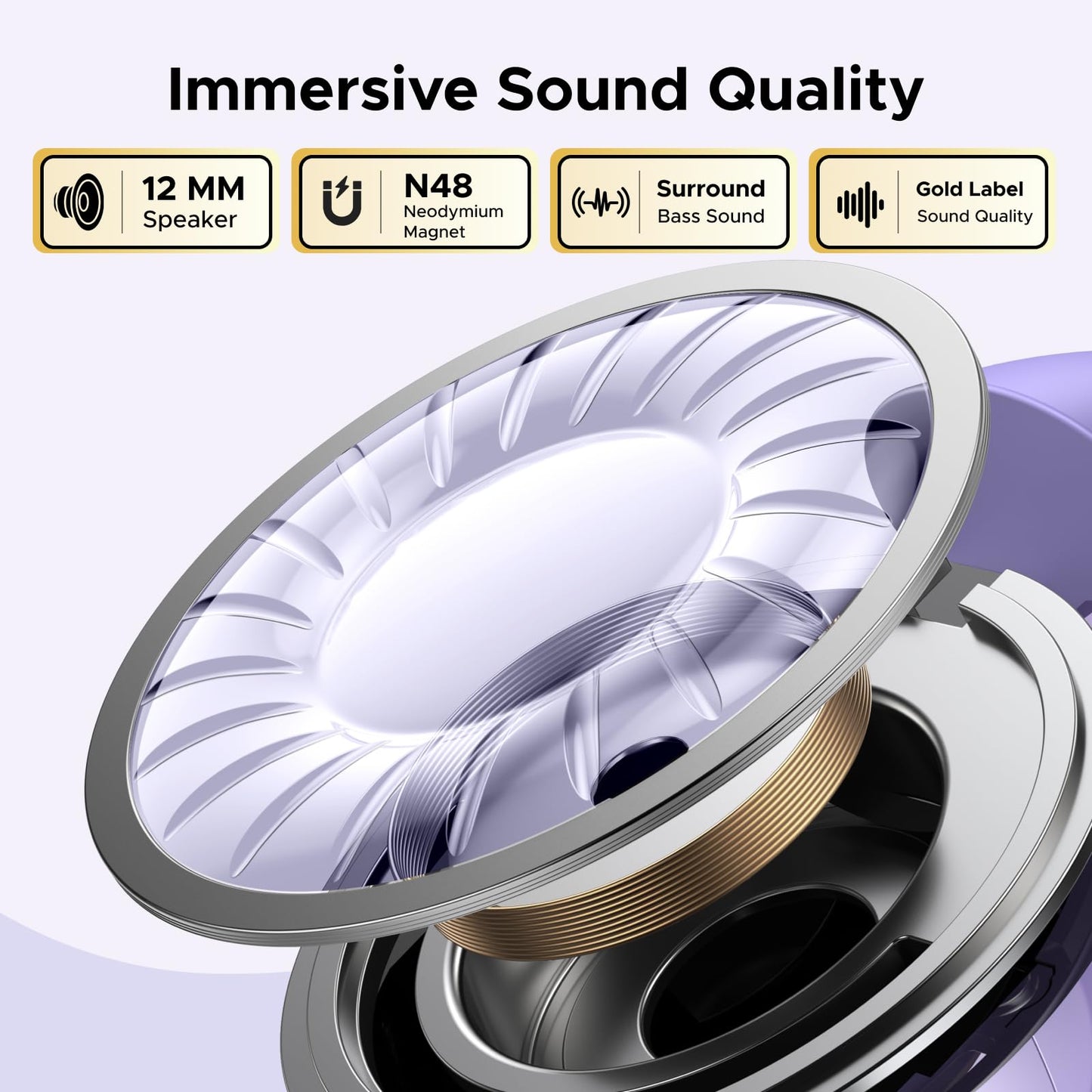 UGREEN WS209 HiTune S3 Open-Ear True Wireless Bluetooth Earbuds Purple 3 UGREEN WS209 HiTune S3 Open-Ear True Wireless Bluetooth Earbuds Purple - Image 3