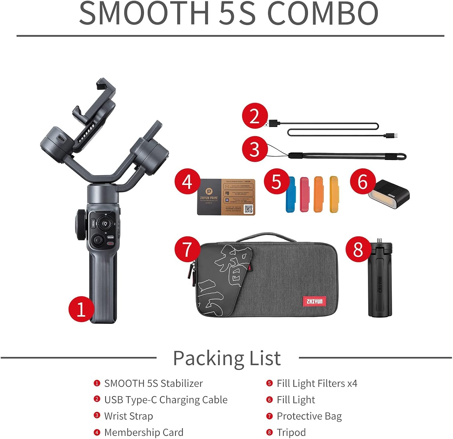Zhiyun Smooth 5S Combo Smartphone Gimbal 2 Zhiyun Smooth 5S Combo Smartphone Gimbal - Image 2