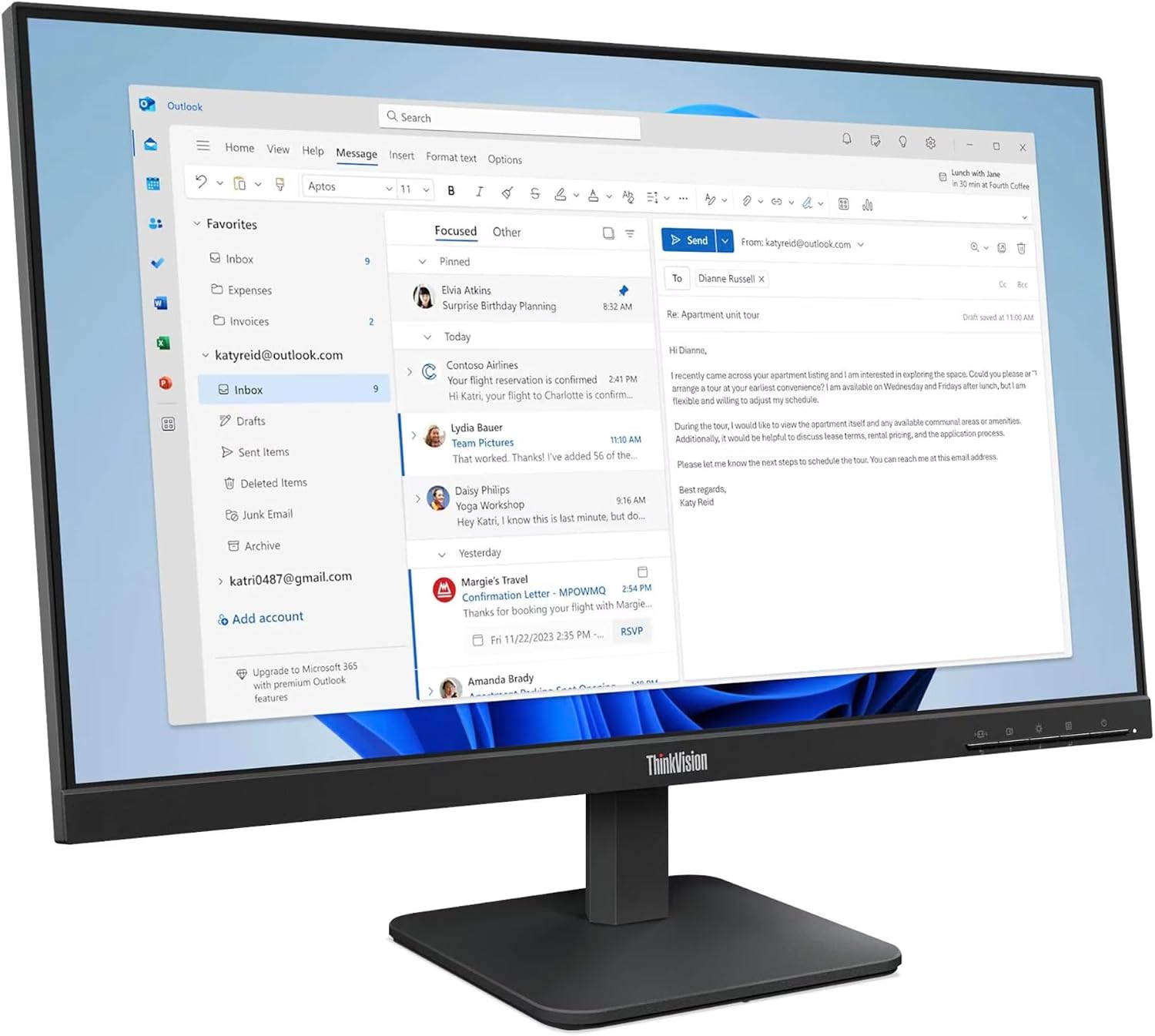 Lenovo ThinkVision S24-4e 23.8 Inch FHD Monitor 3 Lenovo ThinkVision S24-4e 23.8 Inch FHD Monitor - Image 3