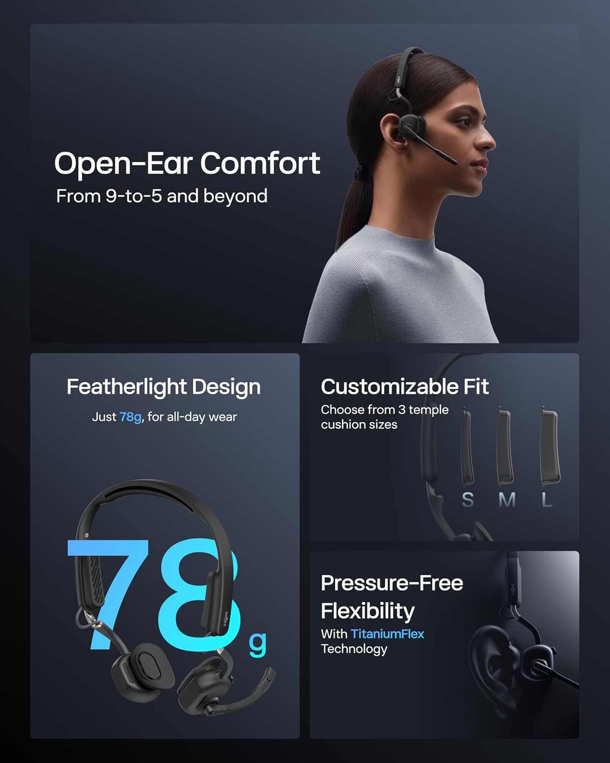 Shokz OpenMeet Bone Conduction Business Headphones 3 Shokz OpenMeet Bone Conduction Business Headphones - Image 3