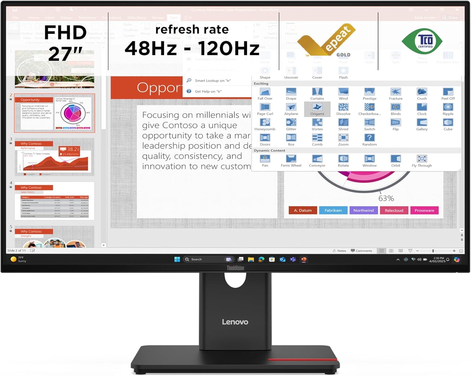 Lenovo ThinkVision T27-40 27-Inch Monitor 1 Lenovo ThinkVision T27-40 27-Inch Monitor