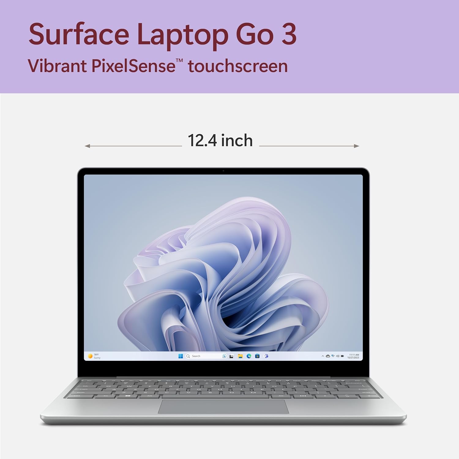 Microsoft Surface Laptop Go 3, Intel Core i5 12th Gen, 8GB RAM, 256GB SSD, 12.4-Inch Touch 2 Microsoft Surface Laptop Go 3, Intel Core i5 12th Gen, 8GB RAM, 256GB SSD, 12.4-Inch Touch - Image 2