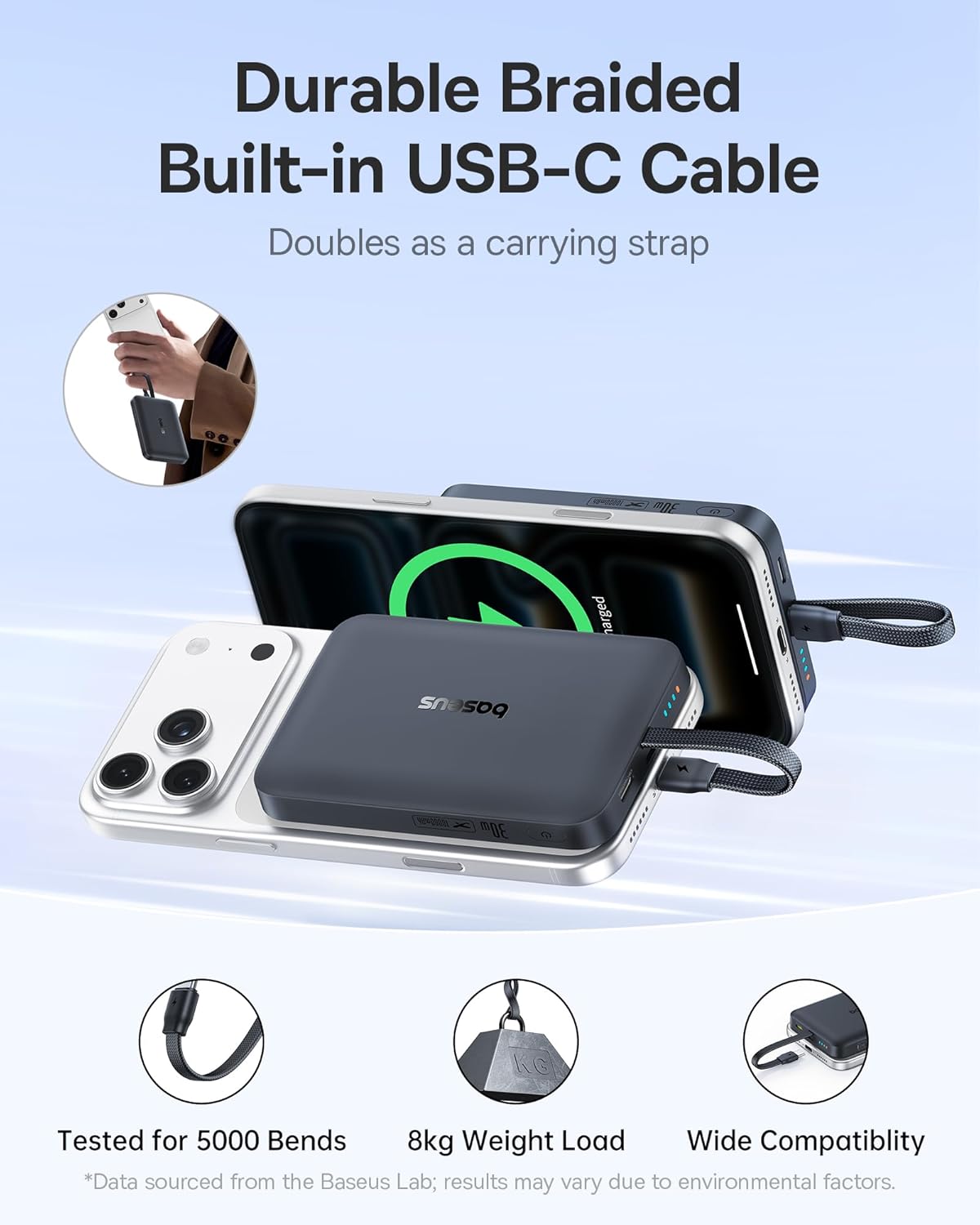 Baseus Magnetic Mini Wireless Powerbank 10000mAh 30W, Black 2 Baseus Magnetic Mini Wireless Powerbank 10000mAh 30W, Black - Image 2