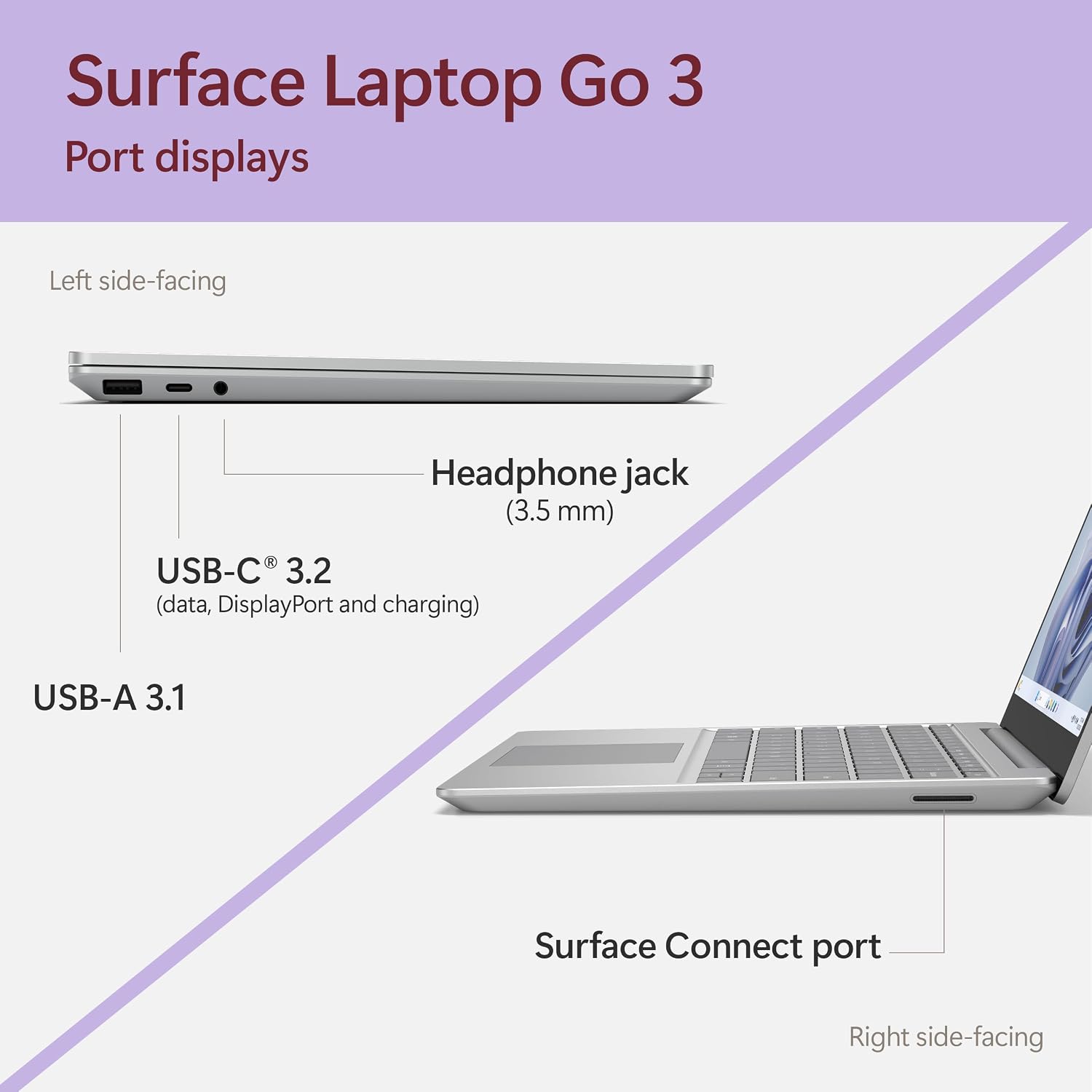 Microsoft Surface Laptop Go 3, Intel Core i5 12th Gen, 8GB RAM, 256GB SSD, 12.4-Inch Touch 4 Microsoft Surface Laptop Go 3, Intel Core i5 12th Gen, 8GB RAM, 256GB SSD, 12.4-Inch Touch - Image 4