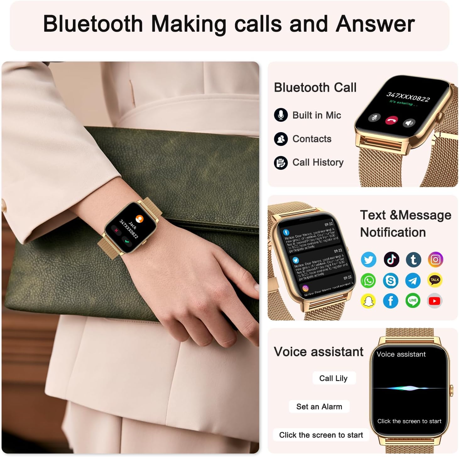 Havit Sugarcube AMOLED Ladies Smart Watch HV-M9060 2 Havit Sugarcube AMOLED Ladies Smart Watch HV-M9060 - Image 2