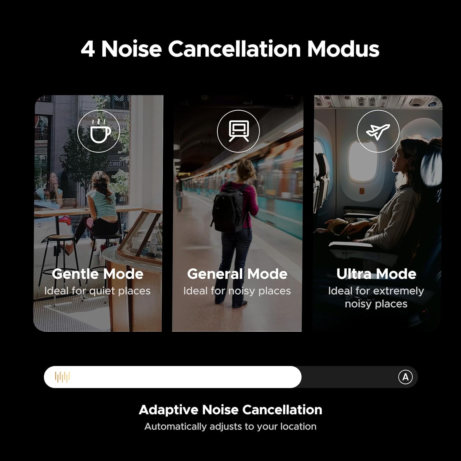 UGREEN HiTune Max5c Hybrid Active Noise-Cancelling Headphones Black 3 UGREEN HiTune Max5c Hybrid Active Noise-Cancelling Headphones Black - Image 3