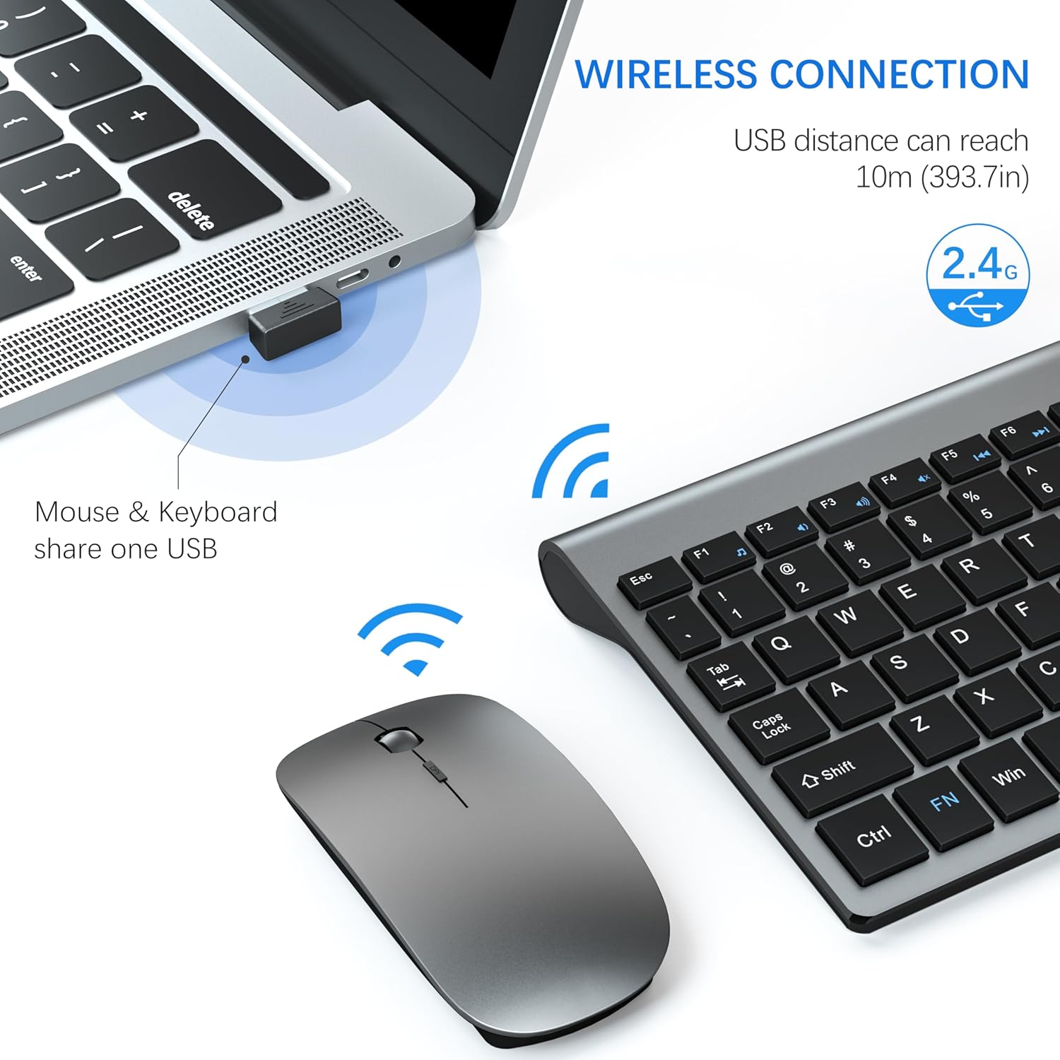 Havit Dual-Mode Wireless Keyboard and Mouse Combo HV-KB261WB 3 Havit Dual-Mode Wireless Keyboard and Mouse Combo HV-KB261WB - Image 3