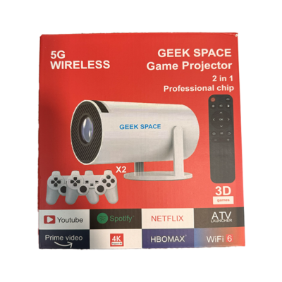 Geek Space 5G Wireless Projector with Built-in Games