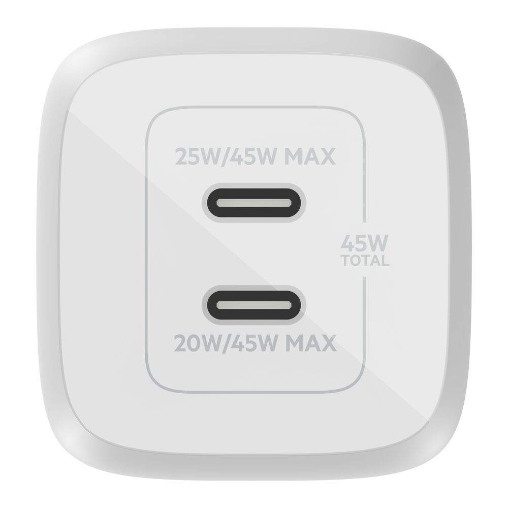 Belkin Dual 45W USB-C PD GaN Fast Charger with PPS 2 Belkin Dual 45W USB-C PD GaN Fast Charger with PPS - Image 2