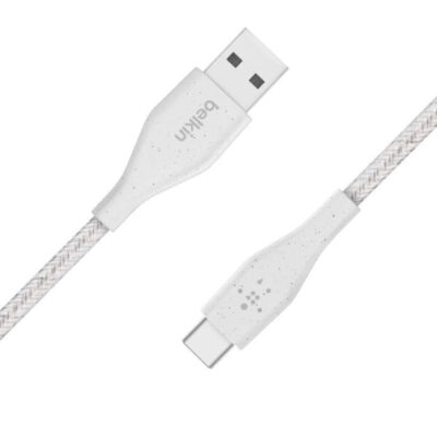 Belkin DuraTek Plus USB-C to USB-A Cable with Strap 1M White