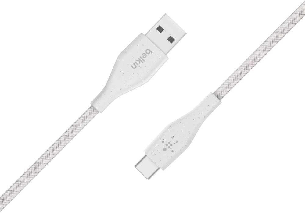 Belkin DuraTek Plus USB-C to USB-A Cable with Strap 1M White 1 Belkin DuraTek Plus USB-C to USB-A Cable with Strap 1M White