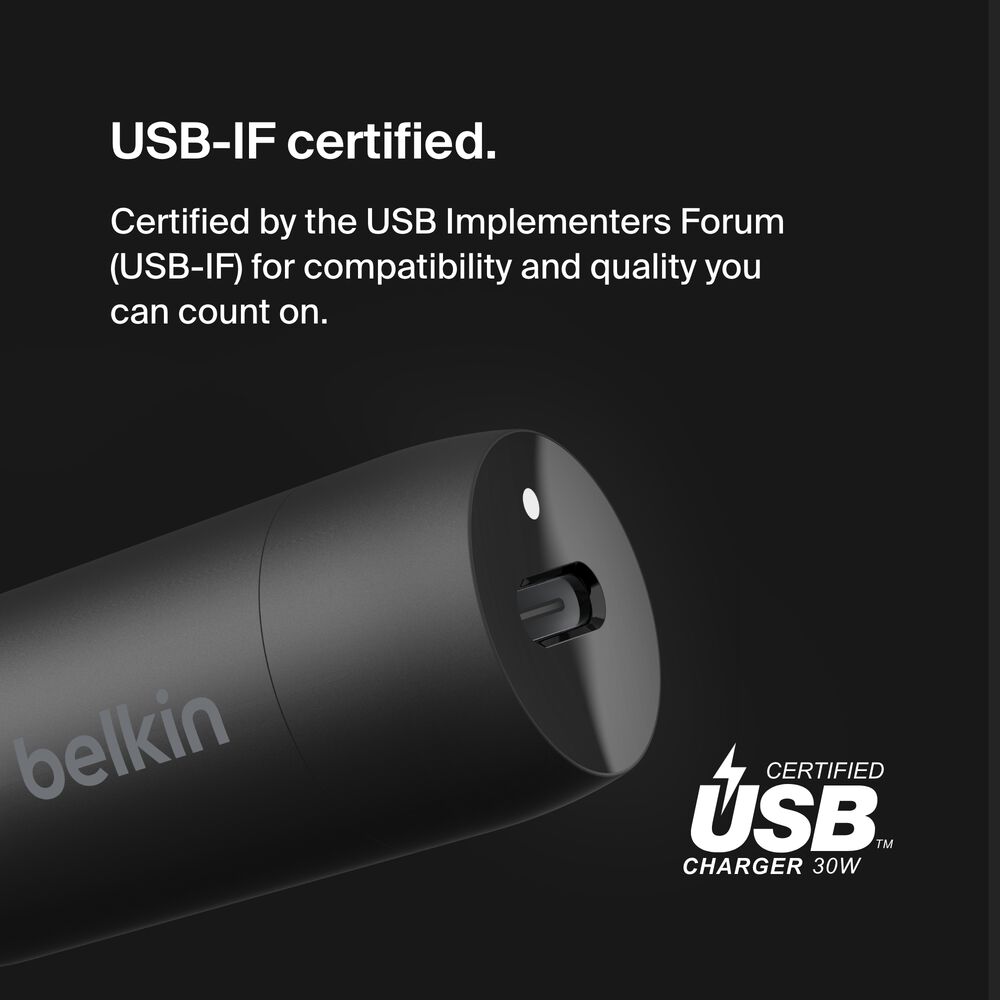 Belkin 30W USB-C PD Car Charger Black 2 Belkin 30W USB-C PD Car Charger Black - Image 2