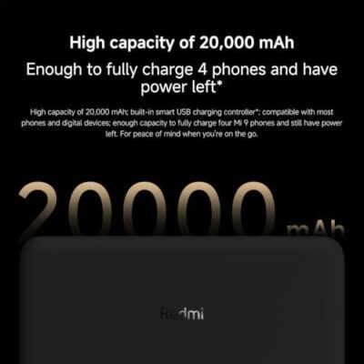 Xiaomi Power Bank 20000mAh Redmi 18W Fast Charge Black
