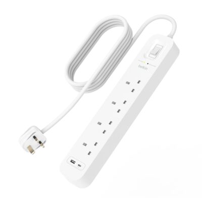 Belkin Power Strip Surge Protector 4 Output 525J 18W USB A+C