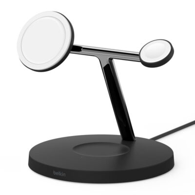 Belkin BOOST CHARGE PRO 3-in-1 15W Wireless Charger with 15W MagSafe for Apple Black