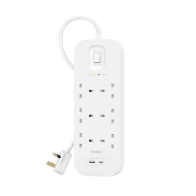 Belkin Power Strip Surge Protector 6 Output 650J 18W USB A+C