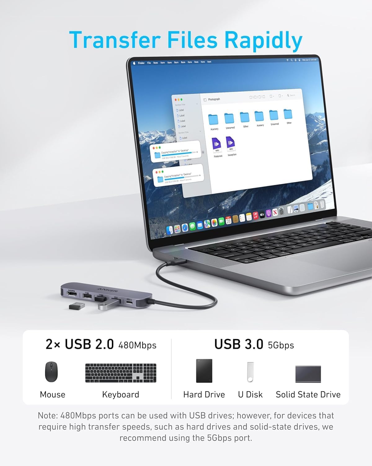 Anker USB-C Hub (5-in-1, 4K HDMI) Gray 4 Anker USB-C Hub (5-in-1, 4K HDMI) Gray - Image 4