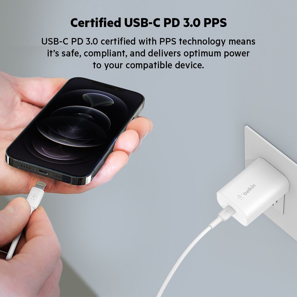 Belkin 25W USB-C PD Wall Charger with PPS 2 Belkin 25W USB-C PD Wall Charger with PPS - Image 2