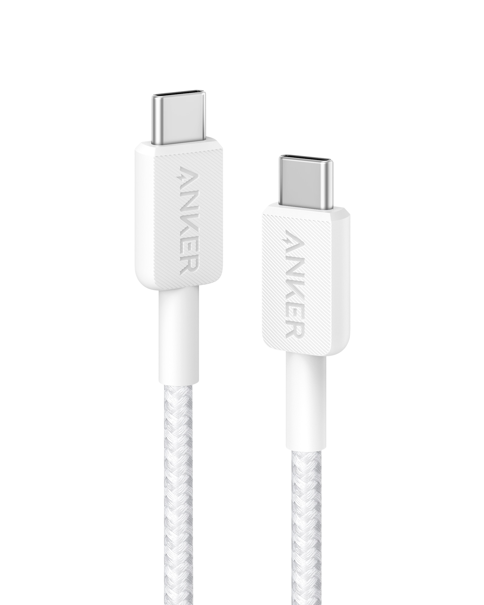 Anker 322 USB-C to USB-C Cable (3ft, 60W, Braided) White 1 Anker 322 USB-C to USB-C Cable (3ft, 60W, Braided) White