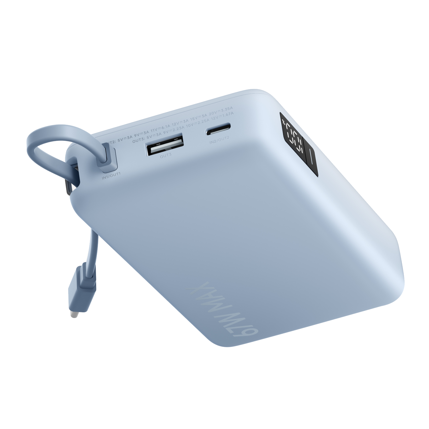 Xiaomi 67W Power Bank 20000mAh Integrated Cable Ice Blue 2 Xiaomi 67W Power Bank 20000mAh Integrated Cable Ice Blue - Image 2