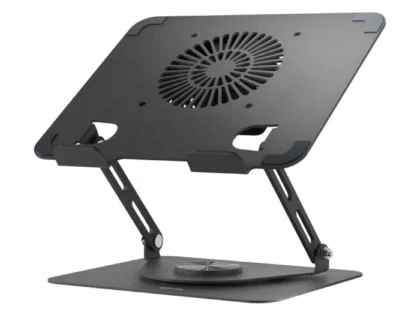 Green Lion Adjustable Laptop Stand with Cooling Fan Black