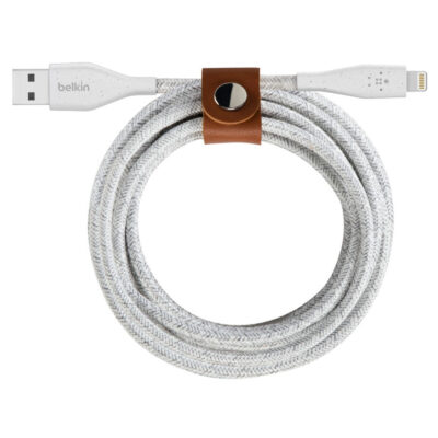 Belkin DuraTek Plus Lightning to USB-A Cable with Strap 1M White
