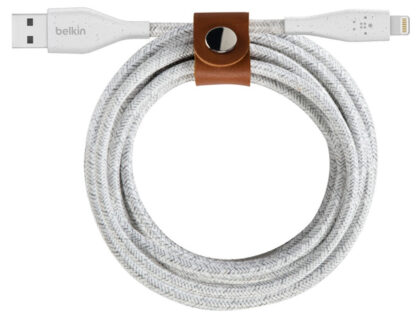 Belkin DuraTek Plus Lightning to USB-A Cable with Strap 1M White