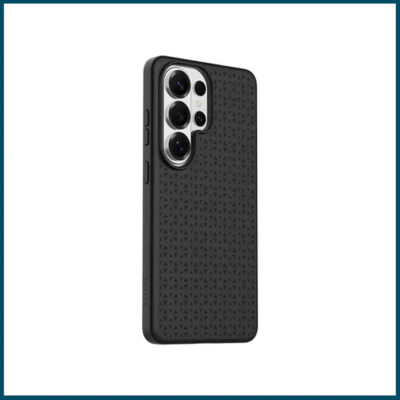 Levelo Fiora MagSafe Liquid Silicone Case With Pattern For Samsung S26 Ultra Black