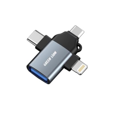 Green Lion 3 in 1 OTG (Lightning/Micro/Type-C) Gray