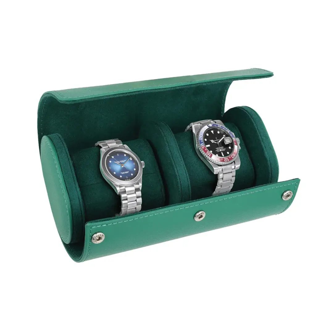 Green Lion Duo Watch Roll Case Green 1 Green Lion Duo Watch Roll Case Green