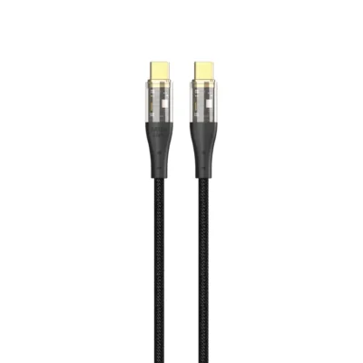 Green Lion Transparent Cable USB-C to USB-C Braided Black