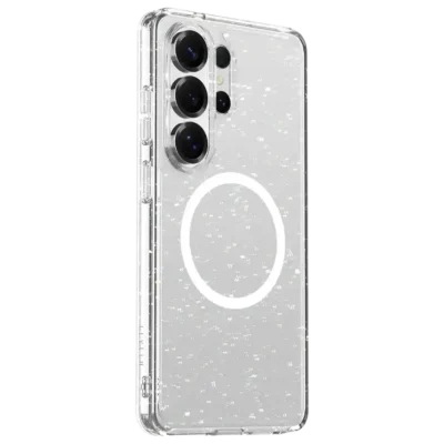 Levelo Clara MagSafe Glitter TPU PC Case For Samsung S26 Ultra Transparent