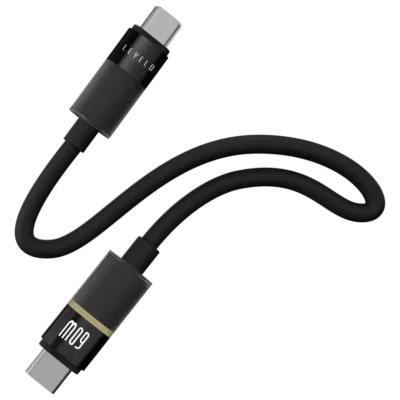 Levelo Luno Type-C to Type-C 60W 1M Silicone LED Cable Black