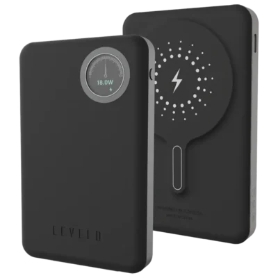 Levelo Marbella Leather MagSafe Power Bank 10000mAh Dusk Black