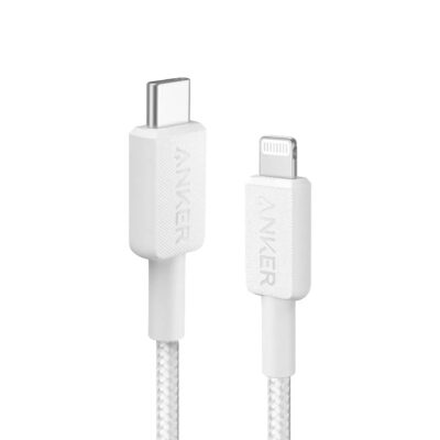 Anker 322 USB-C to Lightning Cable (3ft Braided) White