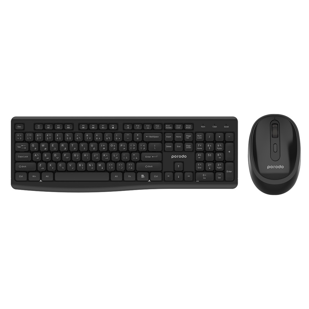 Porodo Dual Mode Wireless 2.4G BT Keyboard with Mouse Black 1 Porodo Dual Mode Wireless 2.4G BT Keyboard with Mouse Black