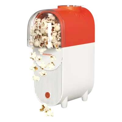 Porodo Lifestyle Popper Hot Air Popcorn Popper Maker with Measuring Cup Orange White