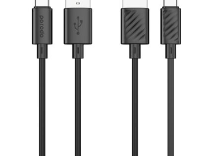 Porodo USB A to C PVC Cable 1.2m Black